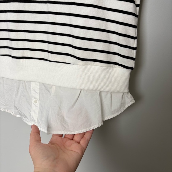 English Factory Mixed Media Black and White Top - Picture 4 of 7